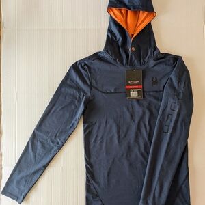 Spyder Navy Blue Hoodie with Orange Lining